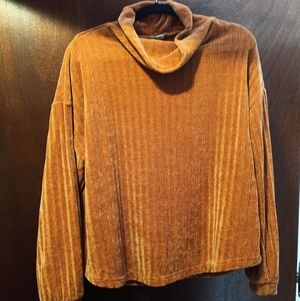 Est 1946 Woman's Rust Velour Like Cowl Neck Sweater Size Large